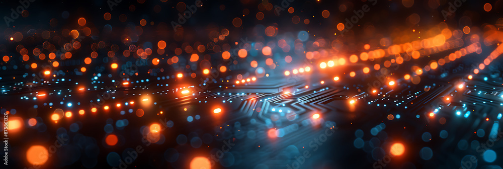 Fototapeta premium Cybersecurity Labyrinth: Data Flow and Protection