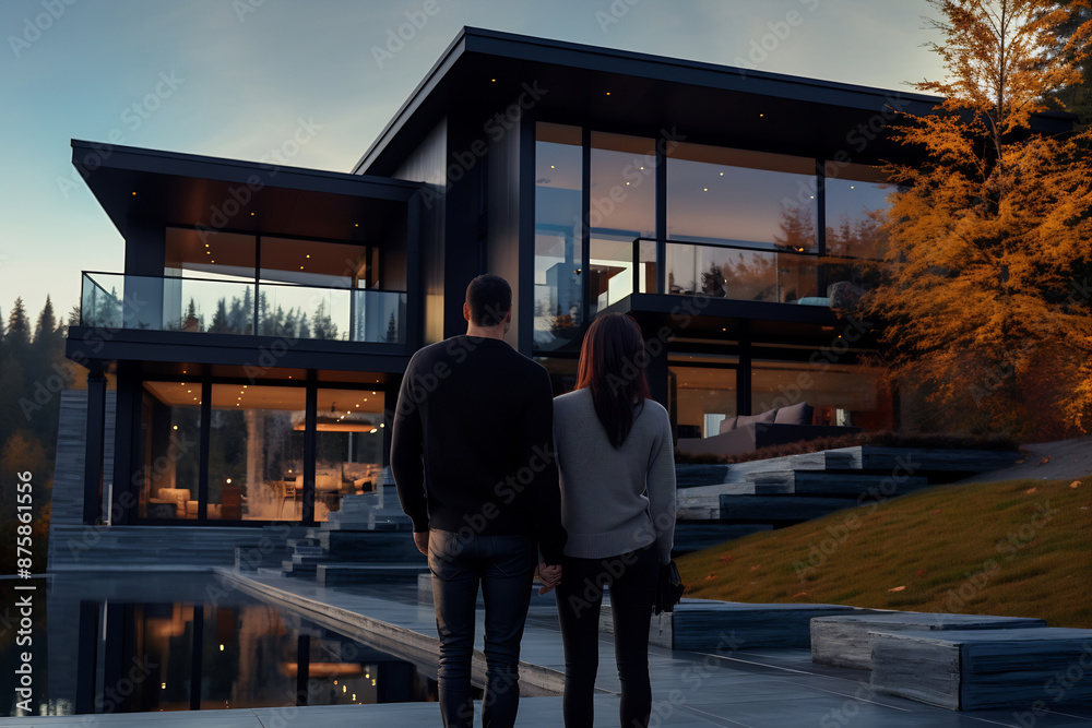 Sunset Contemplation at Modern Home