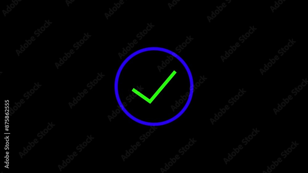 Blue and green tick mark icon animation. Blue and green tick mark icon animation.