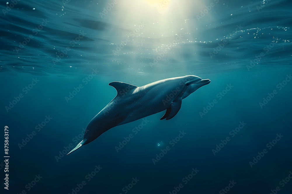 Fototapeta premium dolphin swimming in the ocean