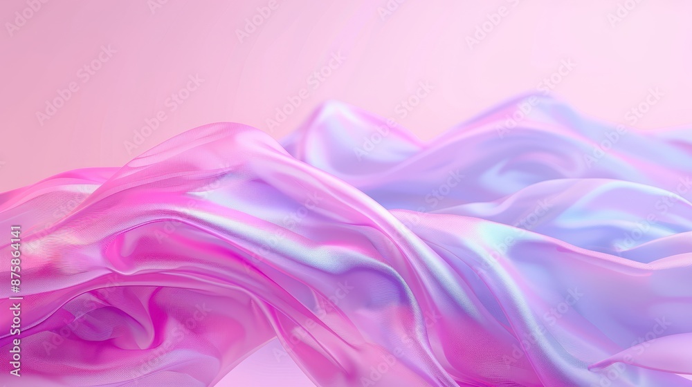 Fototapeta premium A pink and purple fabric with a wave pattern