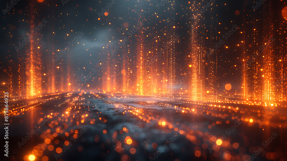 Fototapeta premium Algorithm Visualizations: Futuristic Technology Illustration