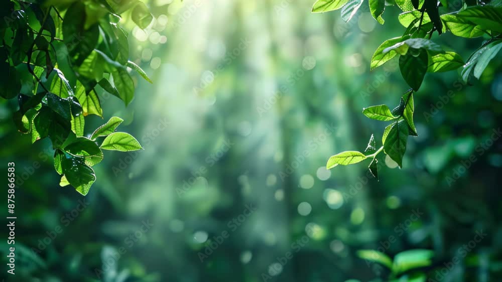 Sunlight through green leaves in a forest Sunlight through green leaves in a forest