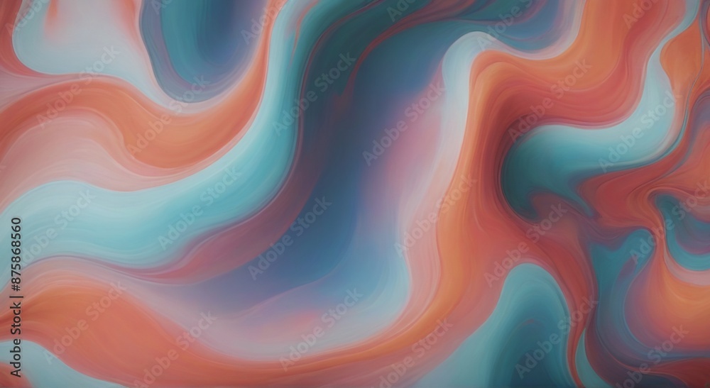 Fototapeta premium abstract colorful background with swirls of marble in orange and blue