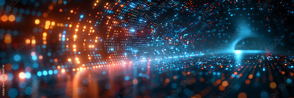 Fototapeta premium Stylized Cybersecurity Background with Bold Blue-Green Palette