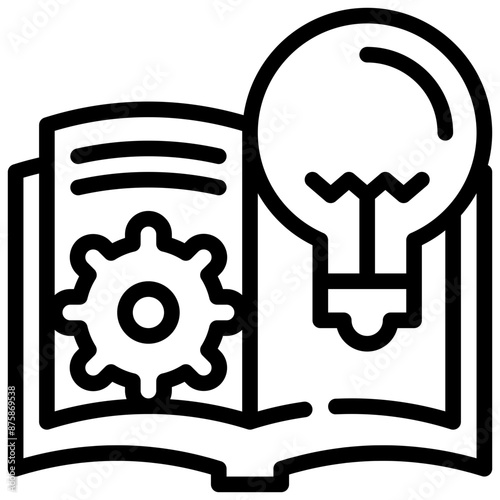 reading open book gear wheel education knowledge simple line