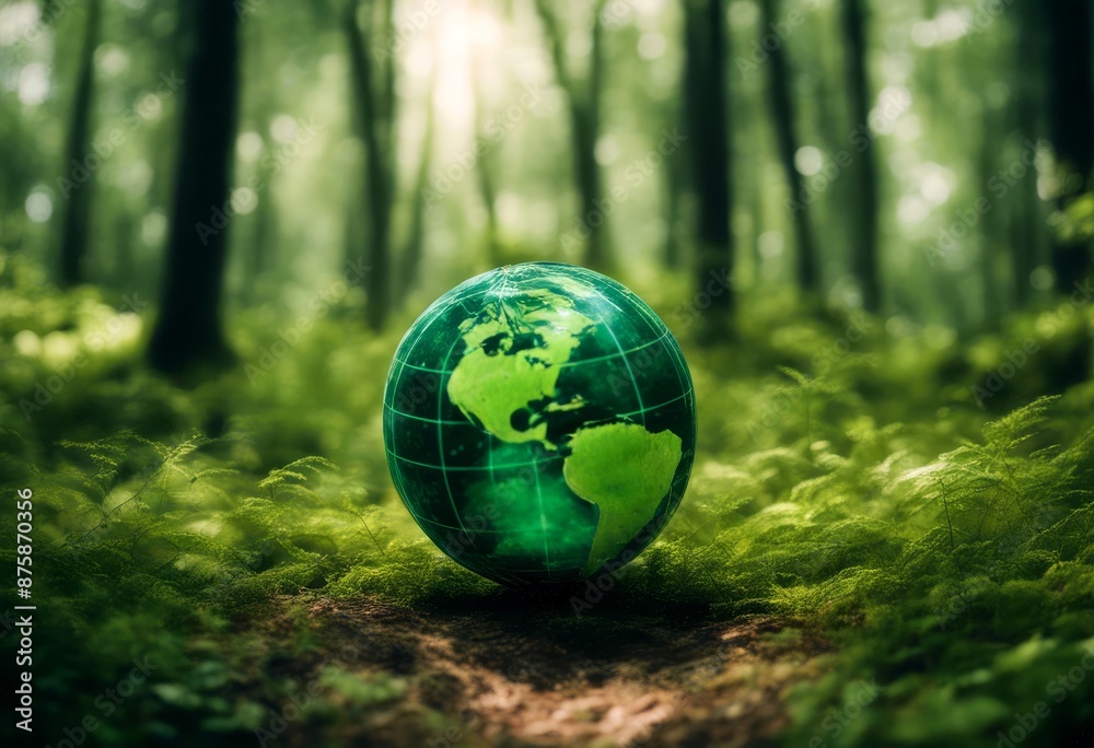 forest created a globe green technology middle sitting generative ai nature environment planet earth tree forest created a globe green technology middle sitting generative ai nature environment planet earth tree