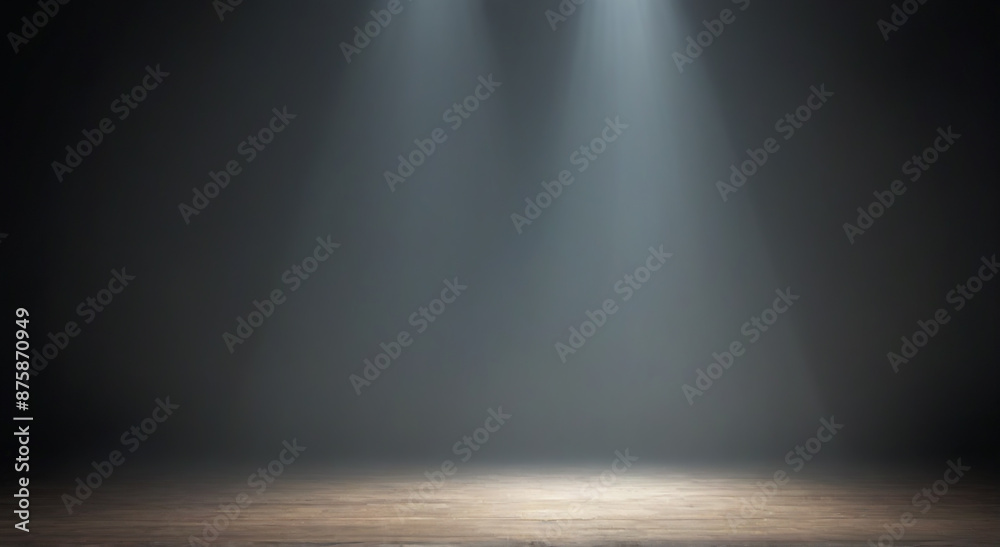 Spotlight in dark room. 3D rendering. Spotlight background.