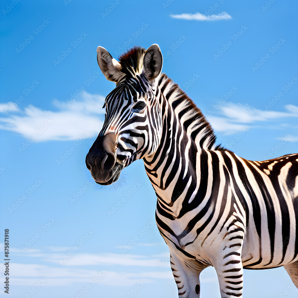 Naklejka premium zebra on a sky