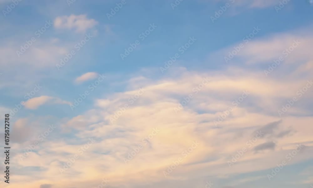 Serene Cotton Clouds at Sunset: Perfect for Calm Backgrounds and Relaxation Media Serene Cotton Clouds at Sunset: Perfect for Calm Backgrounds and Relaxation Media