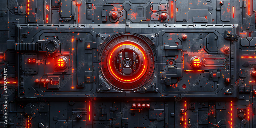 Industrial Robotic Background in Steel Gray