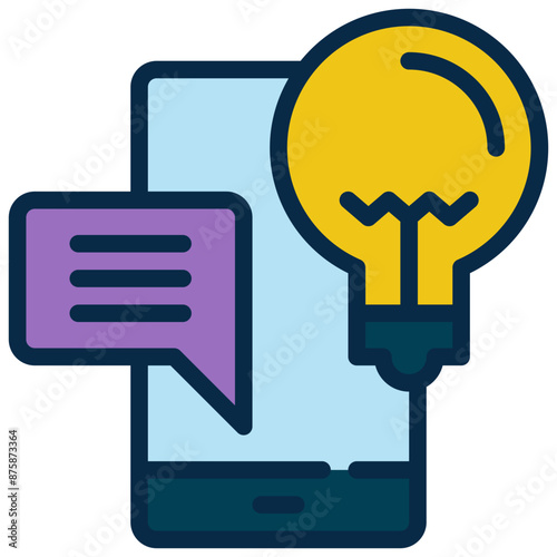 mobile talking learning bulb knowledge filled outline