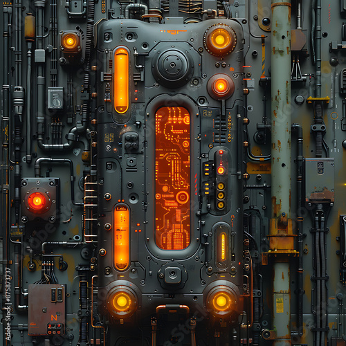 Realistic Tech Background on Empty Canvas