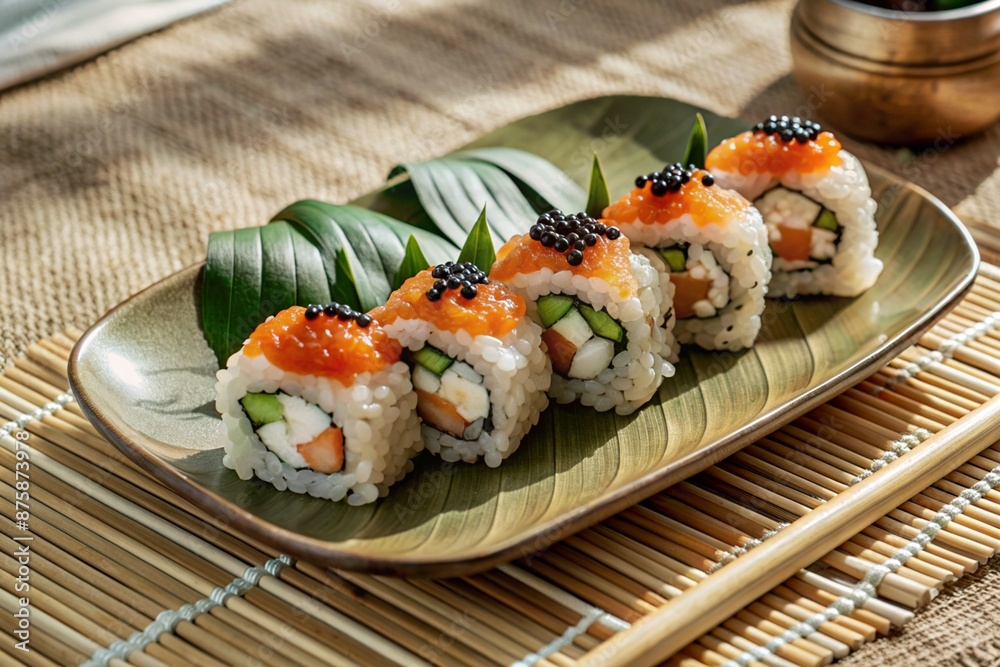 Japanese food. Sushi rolls California, Philadelphia with eel, red caviar and salmon. The concept of the sushi bar menu. Japanese food. Sushi rolls California, Philadelphia with eel, red caviar and salmon. The concept of the sushi bar menu.