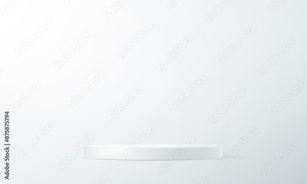 White and grey studio room background. 3D abstract studio room with pedestal podium. Space for selling products on the website. Empty room with light effect. Vector illustration. White and grey studio room background. 3D abstract studio room with pedestal podium. Space for selling products on the website. Empty room with light effect. Vector illustration.