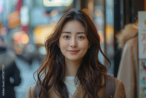 Confident Korean Businesswoman on Urban Street