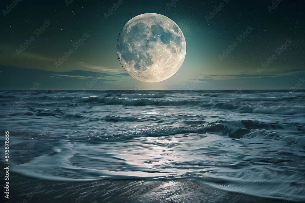 Fototapeta premium A visual story of the interaction between the moon and the tides