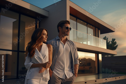 Sunset Contemplation at Modern Home