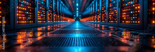 Network Infrastructure Background with Grey Blue Tone