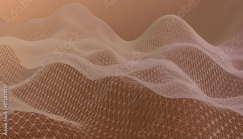 The image is a digital rendering of a 3D wireframe model with a smooth, organic shape, giving it a wavy, undulating appearance.
