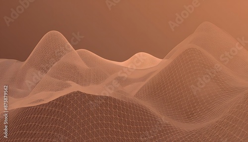 The image presents a 3D rendering of a mesmerizing wave-like structure, composed of a smooth, flowing surface that gently undulates in a graceful curve.