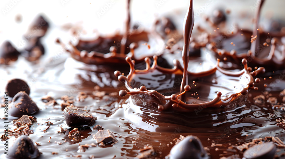 Fototapeta premium close up splash of chocolate