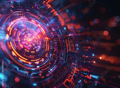 Wallpaper Mural futuristic technology background Torontodigital.ca