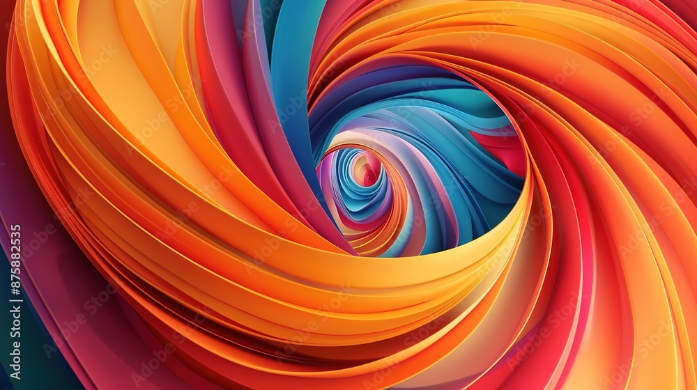 Fototapeta premium Dynamic, colorful background with swirling, abstract shapes and patterns 