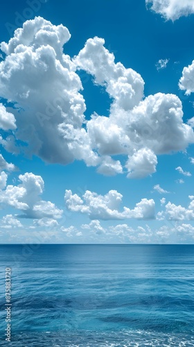Blue sky and white clouds over the sea © duyina1990