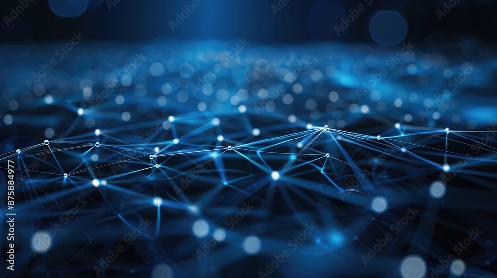 Nightfall Connection: Abstract Futuristic Network in Dark Blue Tones Nightfall Connection: Abstract Futuristic Network in Dark Blue Tones