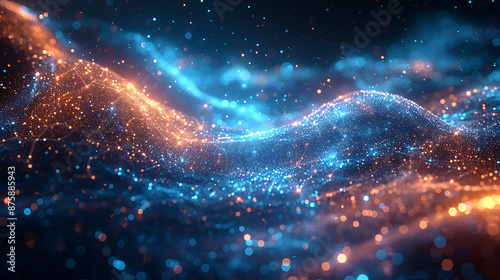 Abstract Big Data Visualization in Blue and Teal