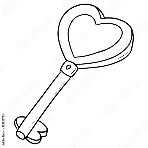 love key illustration hand drawn outline vector
