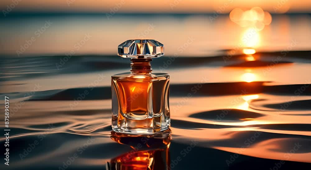Perfume bottle in the sea. Perfume bottle in the sea.