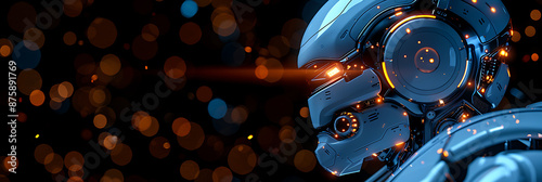 Robotic Futurism Background with Abstract Canvas