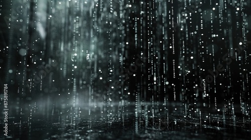 Digital Matrix: Abstract Binary Code Falling Like Rain