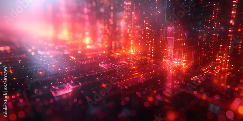 Futuristic Abstract Art: High-Tech Canvas Design