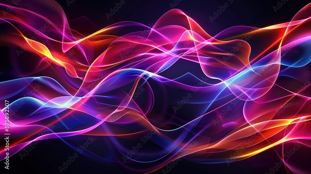 Neon Glow: Abstract Art of Vibrant Curves and Waves Neon Glow: Abstract Art of Vibrant Curves and Waves