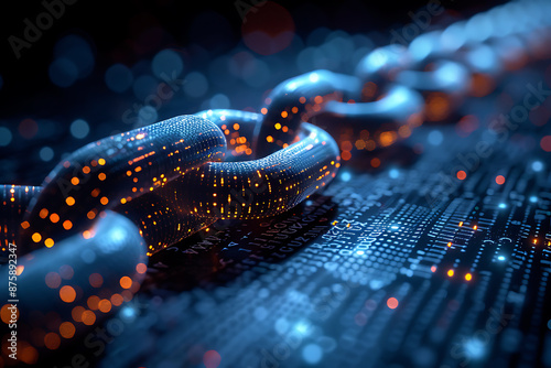 Minimalist Blockchain Concept - Digital Technology Illustration