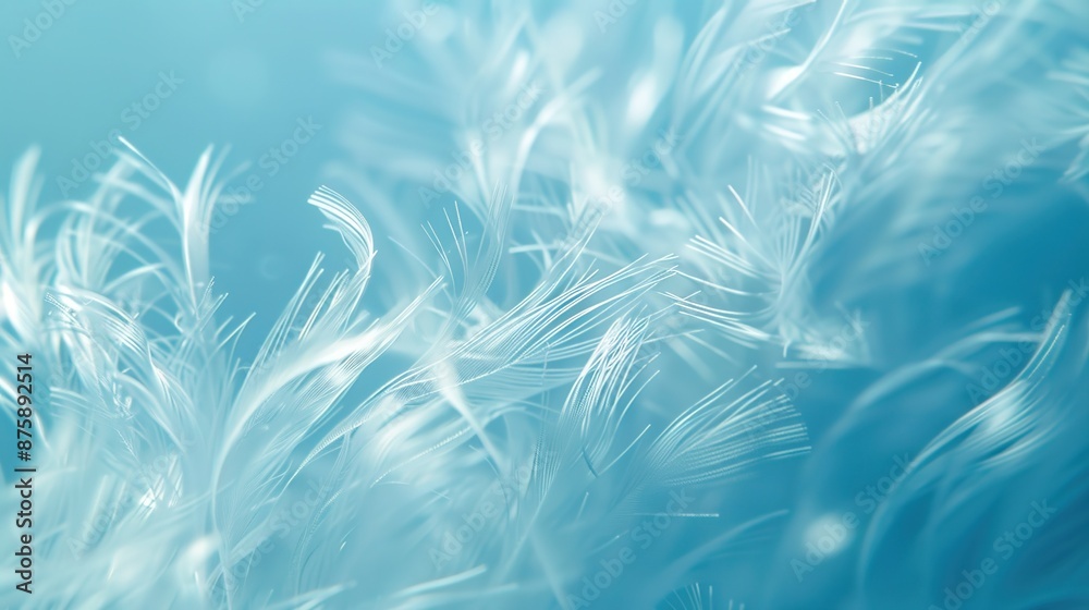 Fototapeta premium Delicate, wispy lines on a calming blue background 