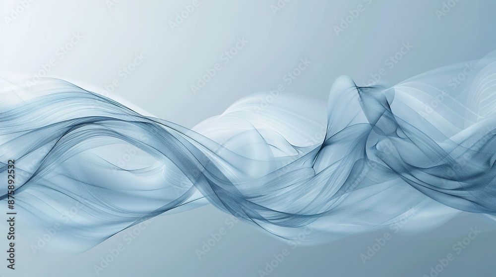 Obraz premium Delicate, wispy lines on a calming blue background