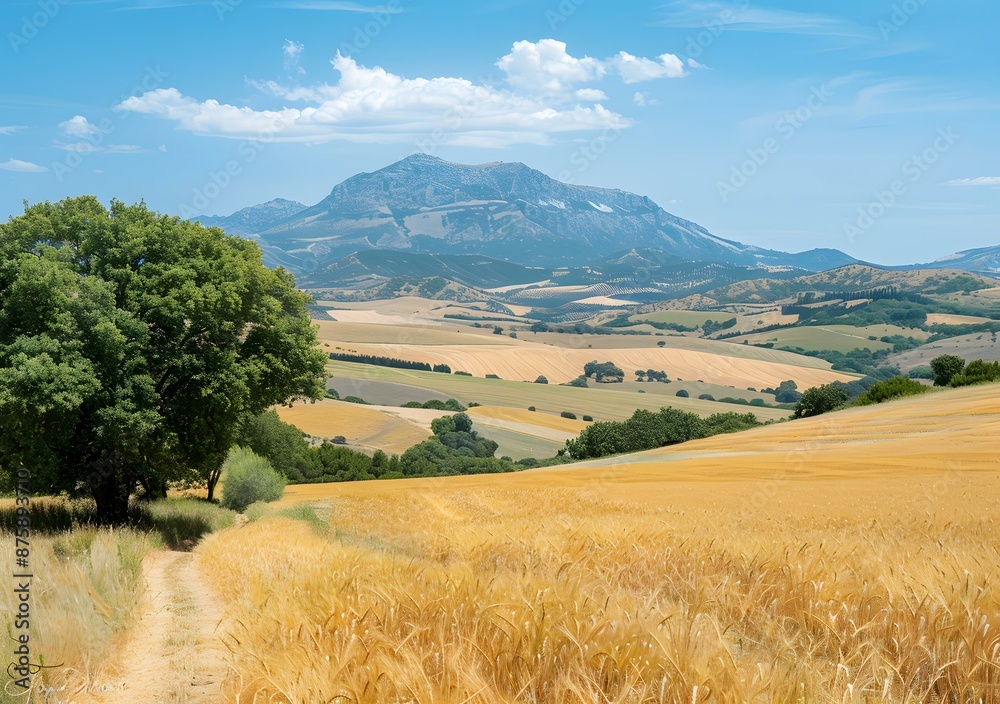 Fototapeta premium Beautiful Scenery Of A Rural Landscape In Sicily