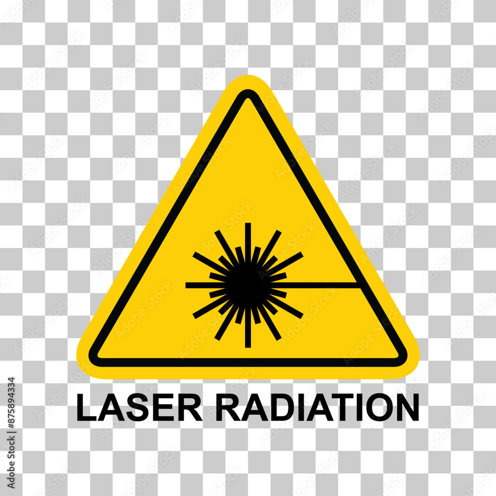 Laser radiation danger label icon, safety protection information symbol vector illustration Laser radiation danger label icon, safety protection information symbol vector illustration