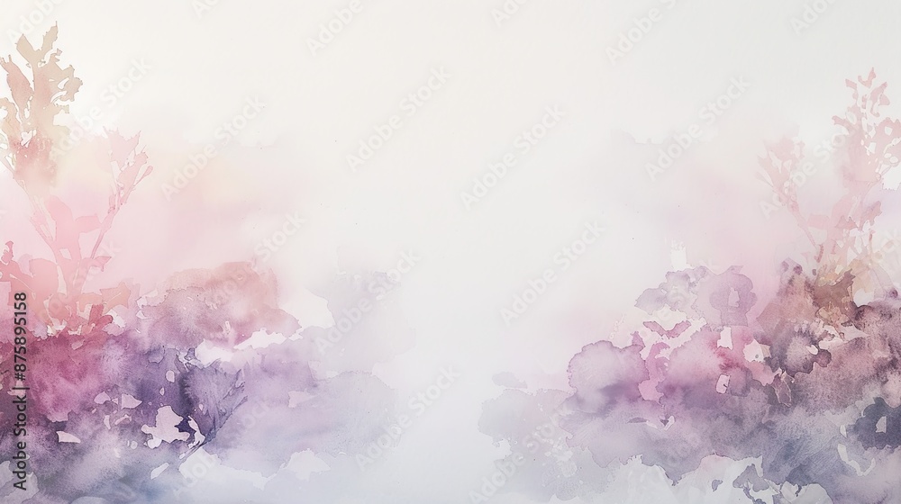 Fototapeta premium Serene Watercolor Wash Background with Soft Pastel Tones and Copy Space