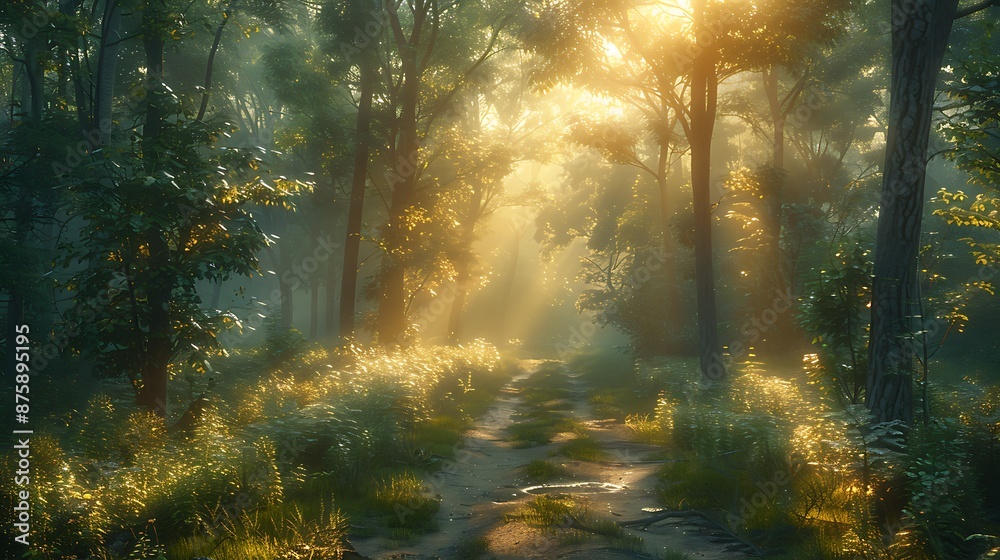 Obraz premium sunrise in the forest