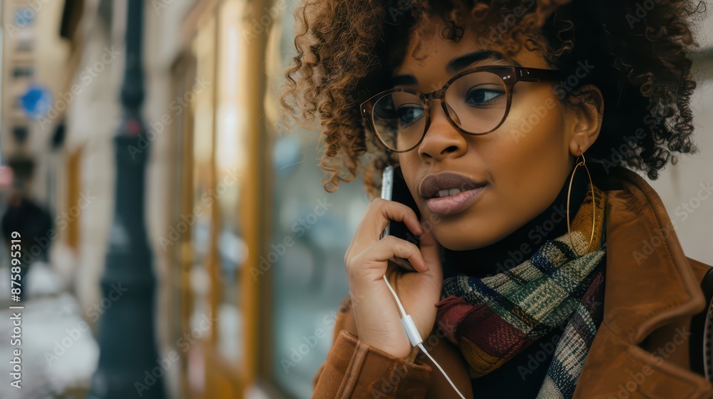 African American woman talking on a mobile phone