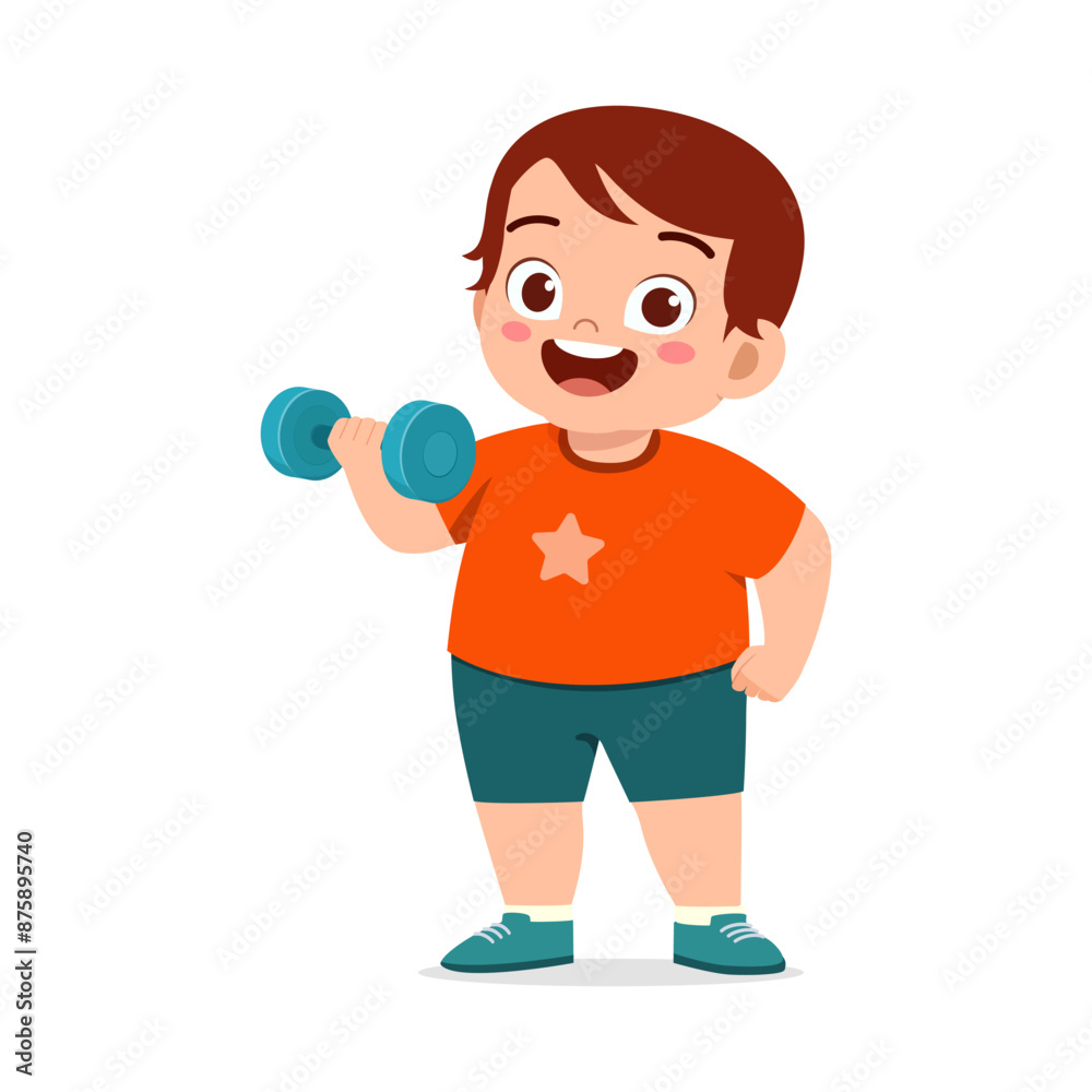 fat little kid do lifting dumbbell for weight loss fat little kid do lifting dumbbell for weight loss