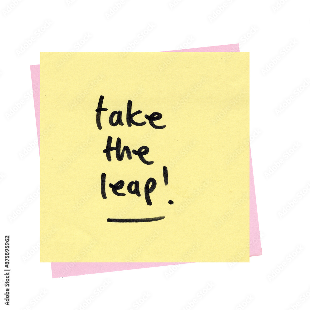 motivational quote sticky note with take the leap text on it, transparent background motivational quote sticky note with take the leap text on it, transparent background