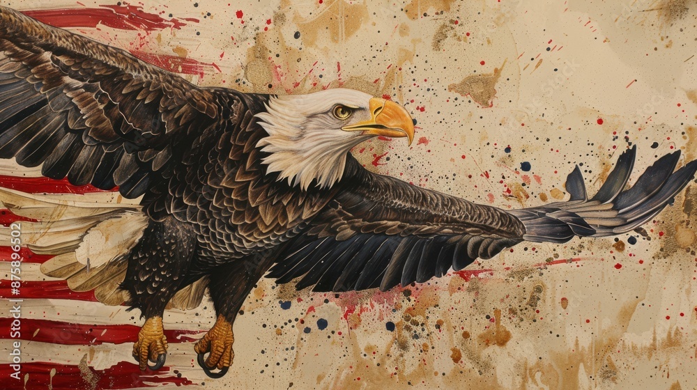 Eagle With American Flag