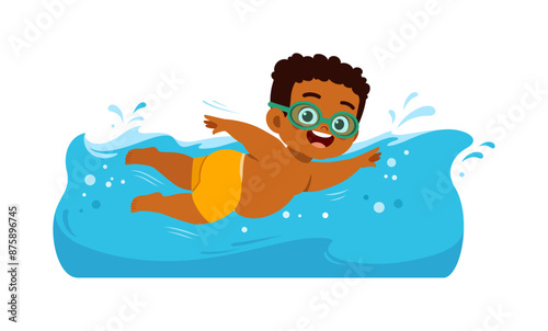 fat little kid do swimming for weight loss