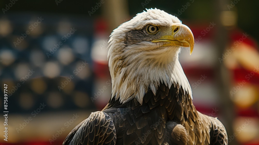 Eagle With American Flag